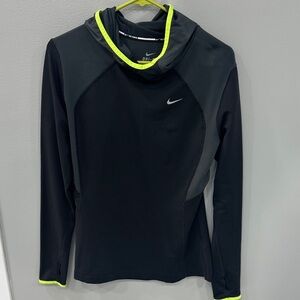 Nike Women's Black Running pullover shirt with Neon Highlights
